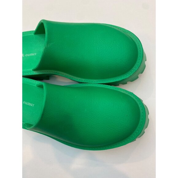 Lili & Oumer Platform Lug Sole Clog Mules Green Slip On Shoes Women's Size 10 - Picture 6 of 11